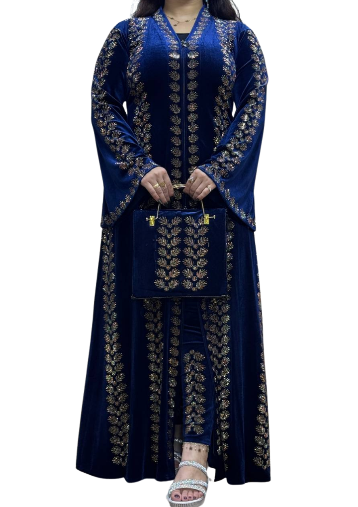 Abaya veluto da 5 pezzi